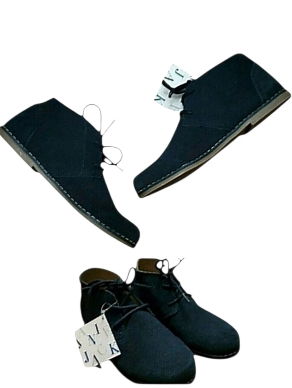 Janie and Jack Dark Navy Blue Suede Leather Boots Size 12 NWT